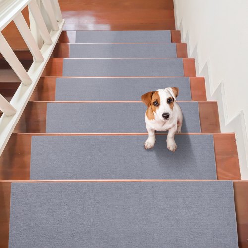 

VEVOR Stair Treads, Stairs Carpet Non Slip 760 x 203 mm, Indoor Stair Runner for Wooden Steps, Anti Slip Carpet Stair Rugs Mats for Kids Elders and Dogs, 15 pcs, Gray