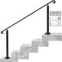 Vevor Wrought Iron Handrail Stair Railing Fit 5 To 7 Stepsadjustable Hand Rail