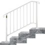 Wrought Iron Handrail Picket #3 Fits 3 Or 4 Steps Outdoor Steps Matte White