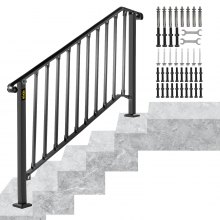 Handrail Picket #4 Fits 4 or 5 Steps Matte Black