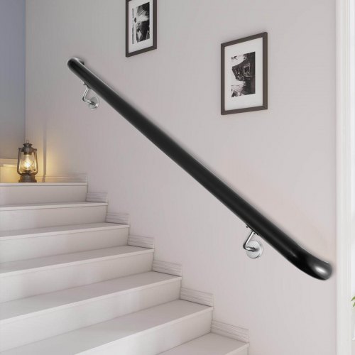 Stair Handrail Stair Rail Aluminum Indoor Handrail For Stairs 4ft Length Black