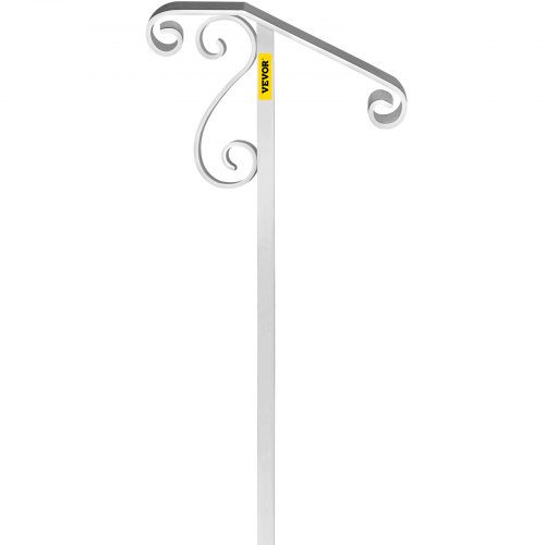 Single Post Handrail In-ground Single Post Handrail Fit 1-2 Steps White Flower