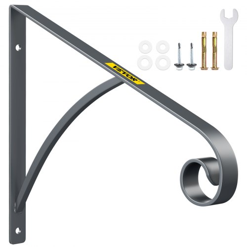 

VEVOR Wrought Iron Handrail Wall Mounted Hand Railing, Gray