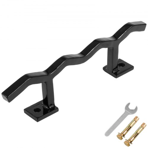 

VEVOR Wrought Iron Handrail Wall Mounted Hand Railing 14L x 3.7H Inch Grab Support Bar Bracket Hand Rail Staircase Railing 1-2 Stairs Steps