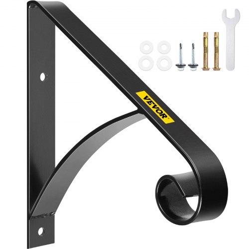 

VEVOR Single Step Handrails, Wall Mounted Metal Wrought Iron Hand Rail Railing, Fits 1 or 2 Steps Handrail for Garage, Patio or Front Door Porch Steps