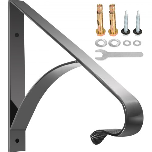 VEVOR Handrail for Outdoor Steps Wrought Iron Handrail 17 x 22" Porch Railing