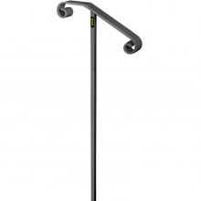 Single Post Handrail In-ground Single Post Handrail Fit 1 or 2 Steps Matte Gray
