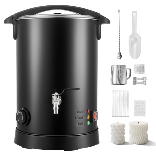 

VEVOR Wax Melter for Candle Making, 10.6 Qts, Fast and Even Heating, with Easy Pour Spout and Temperature Control, Hourglass Base for Non-Stick Smooth Flow, Wax Melting Pot for Making Candles Soaps