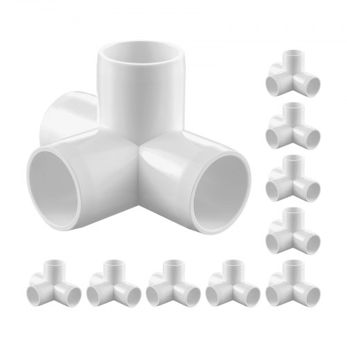 

VEVOR 4-Way PVC Fittings 10-Pack PVC Pipe Joints Elbow Connector for 1" PVC Pipe