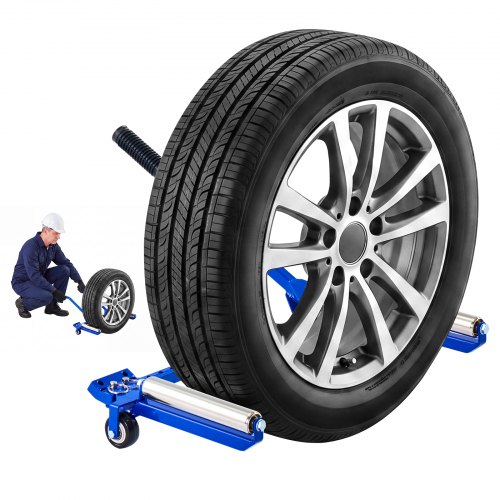 VEVOR Foldable Tire Wheel Dolly, Width Adjustable Truck Car Tire Dolly, 240LBS Heavy Duty Steel Support, Fits 15–40 in Tires, 360° Rotating Rollers, Smooth Rolling Tire Lifter for Workshop & Garages