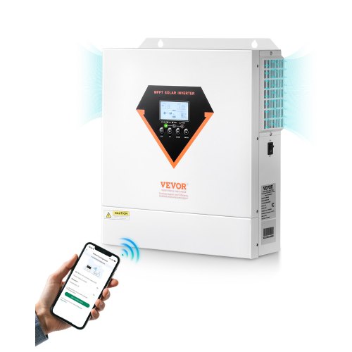 

VEVOR Hybrid Solar Inverter, 3000W, All in One Pure Sine Wave Power Inverter Charger, 24V DC to 110/120V AC, with Built-in 100A MPPT Solar Controller, for Off-Grid System Lead Acid Lithium Battery