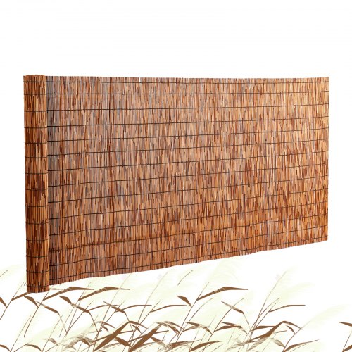 VEVOR Natural Reed Fencing, 4 ft x 16.4 ft, Reed Screen Curtain Balcony Reed Fence Roll for Outdoor Backyard Patio, Decorative Fence for Backyard Garden Fencing Divider, Privacy Screen Panel, Brown LWWL1JT164FT7S9R7V0