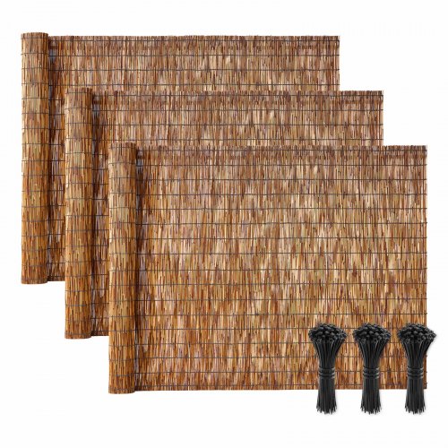 

VEVOR Natural Reed Fencing, 4 ft x 16.4 ft, 3 Pack Decorative Natural Reed Fencing Roll, Decorative Fence for Backyard Divider, Privacy Screen Panel Curtain for Balcony Patio Garden Backyard Outdoor