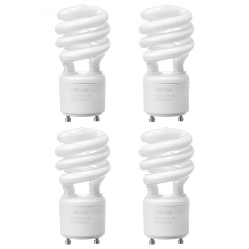 VEVOR 4-Pack CFL Light Bulbs 13W Compact Fluorescent Bulbs with 2700K Warm Light