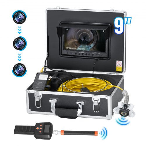 

VEVOR Sewer Camera 98 ft Self-Leveling Duct Camera with 512Hz Locator 36X Zoom