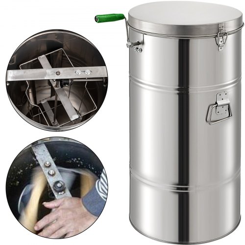 2 Frame Honey Extractor Stainless Manual Spinner Crank Honey Bee Hive Beekeeping 