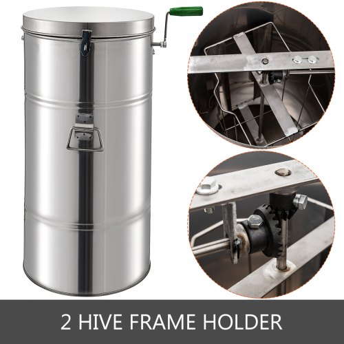 2 frame Stainless Steel Honey Extractor Manual Use Beekeeping Bee Hive Equipment 