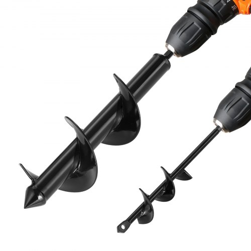 

VEVOR 2PCS Auger Drill Bits 11.8" & 8.6" Earth Spiral Post Hole Digger Tool