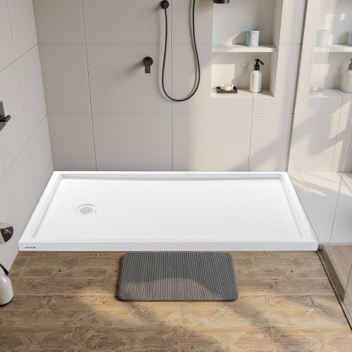VEVOR Shower Pan 60″ L x 30″ W Single Threshold Shower Base Left Drain LYSDZ6030INCAUOLZ001V0