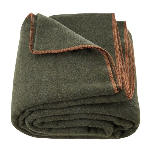 

Wool Camping Blanket 64" x 88" Warm for Camping Hiking Travel Army Green