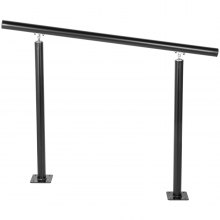 VEVOR Handrail Outdoor Stairs Outdoor Handrail 4ft Black Step Handrail for Porch