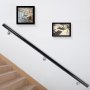 Handrail for Stairs Stair Handrail Stair Rails 7' Black Wall-Mounted Indoor Rail