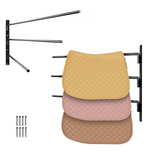 

VEVOR Wall Mounted Saddle Rack Three Tiers Swing Out Saddle Pad Holder