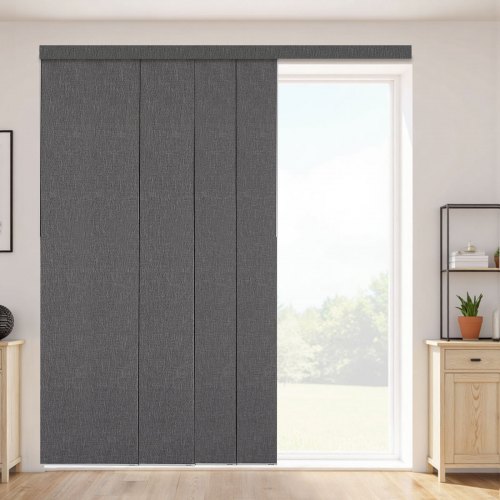 

Panel Track Blinds Extendable Track from 45.8 in to 86 in W Trimmable Dark Gray