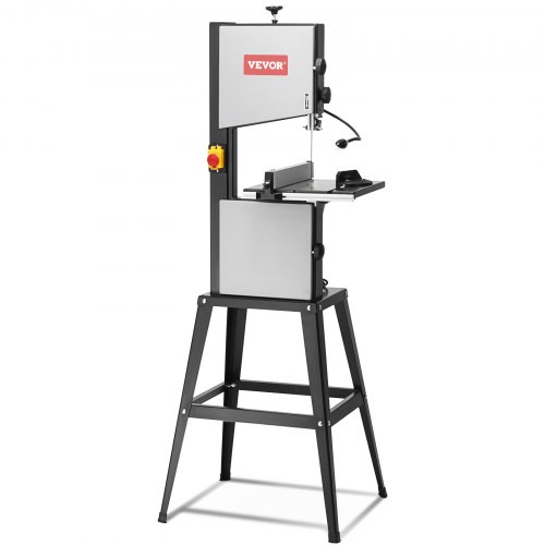 

VEVOR Band Saw with Stand, 10-Inch, 560 & 1100 RPM Two-Speed Benchtop Bandsaw, 370W 0.5HP Motor with Metal Stand Optimized Work Light Workbench Fence and Miter Gauge, for Woodworking Aluminum Plastic