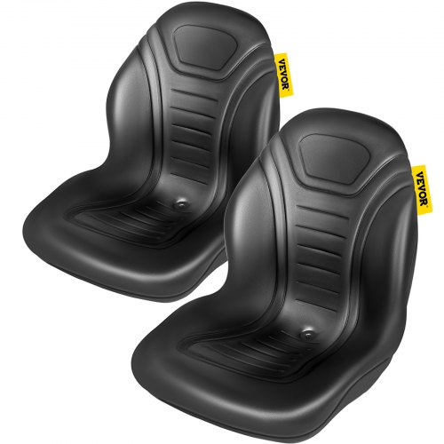 

VEVOR Universal Tractor Seat Replacement, Compact High Back Mower Seat Pair, Black Vinyl Forklift Seat, Central Drain Hole Skid Steer Seat with Mounting Bolt Patterns of 8" x 11.5" & 11.25" x 11.5