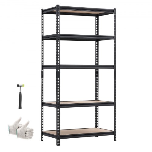 

VEVOR Storage Shelves, 5-Tier Adjustable, 2000 lbs Capacity, Heavy Duty Garage Storage Shelving Unit, Metal Utility Rack Shelf, for Garage Warehouse Basement Kitchen, 36.34" W x 16.34" D x 71.38" H