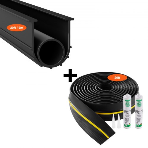 

VEVOR Garage Door Threshold and Bottom Seals Kit 20 FT Universal Waterproof PVC