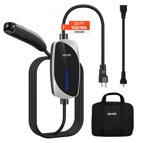Level 1/2 Tesla Charger 16A Portable EV Charger 25 ft Cable 120V-240V NEMA 6-20P
