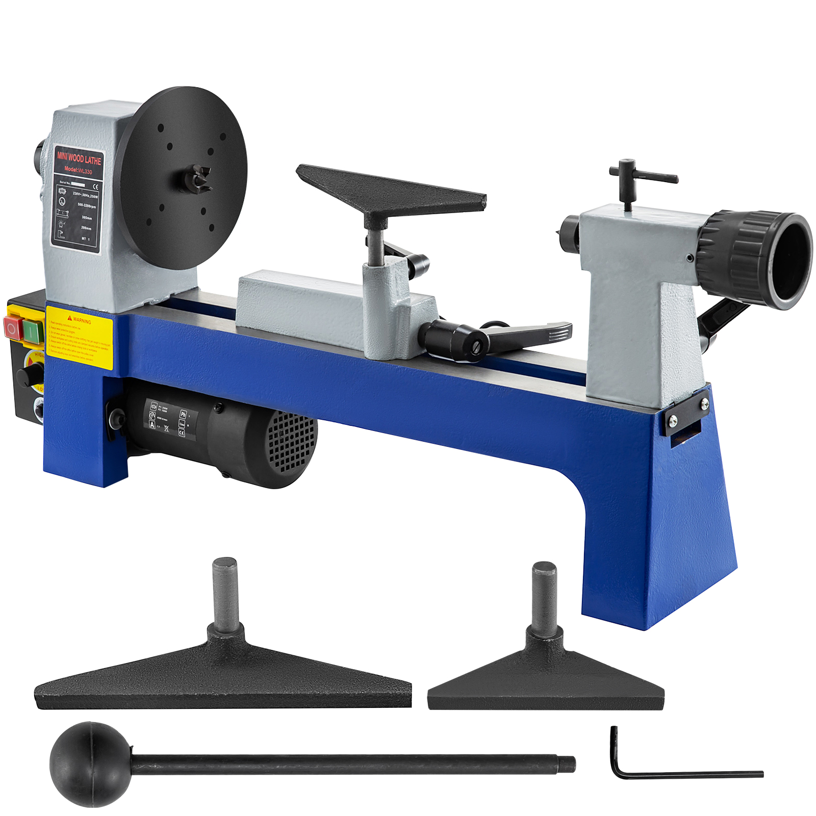 Mini Wood Lathe 8''x12'' Variable Speed Benchtop 1/3 HP 500-3200RPM Tool Rests от Vevor Many GEOs