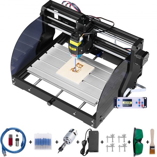 Mini 3 Axis CNC Router Machine GRBL Control Wood Plastic PCB Milling Machine with Offline Controller 【2.5W】CNC 3018 Pro Engraving Machine with CNC Touch Plate