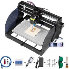 VEVOR CNC 3018 Pro CNC Router 300×180×45 mm CNC Machine 2.5W GRBL Control Mini Laser Engraver with Offline Controller 3 Axis Laser Engraving Machine for Carving Milling Plastic, Acrylic, PVC, Wood