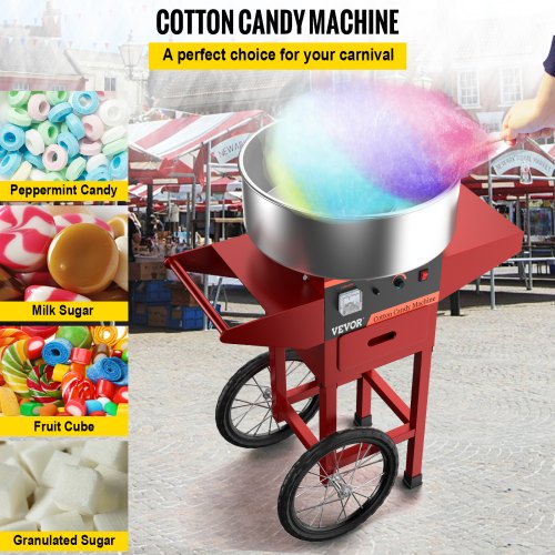 Large Electric Cotton Sugar Candy Floss Machine Maker Commercial Party Carnival 