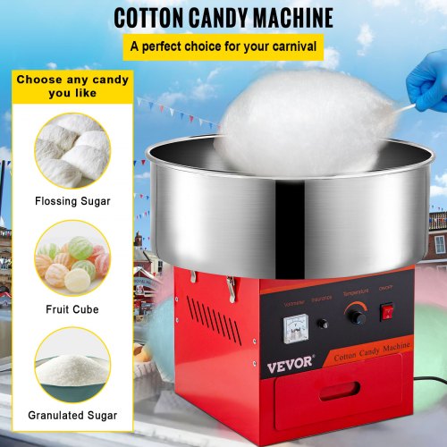 Commercial Cotton Candy Machine Sugar Floss Maker Party Electric WIth Cover 