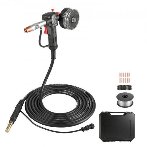 

VEVOR 150Amp Spool Gun with 20FT Cable, Replacement for Miller Spoolmate 150 - with 11PCS Mig Welding Contact Tips, ER4043 0.035" Aluminum Mig Welding Wire & Toolbox