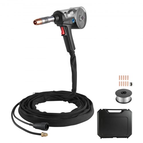

VEVOR 160Amp Spool Gun with 20FT Cable, Replacement for Miller Spoolmate 200 Series (300497) - with 11PCS Mig Welding Contact Tips, ER4043 0.035" Aluminum Mig Welding Wire & Toolbox