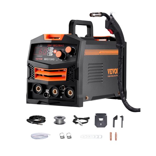 

MIG Welder 130Amp Welding Machine 2-in-1 Gas MIG/Gasless Flux Core MIG Welder