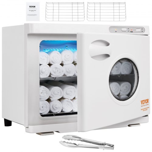 

VEVOR Hot Towel Warmer，23L Large Capacity Spa Hot Towel Warmers with See Through Window, 2 Stainless Steel Racks, Holds up 50-60 Towels, 2-in-1 All-round Heating for Facials, SPA, Massage, Salon