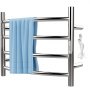 VEVOR Heated Towel Rack Towel Heater Warmer 4-Bar Mirror Polished Steel Curved