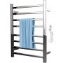 VEVOR Heated Towel Rack Towel Heater Warmer 8-Bar Mirror Polished Steel Silver