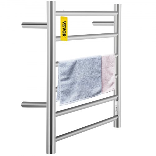 VEVOR Heated Towel Rack Towel Heater Warmer w/ 6 Bars Stainless Steel Polished
