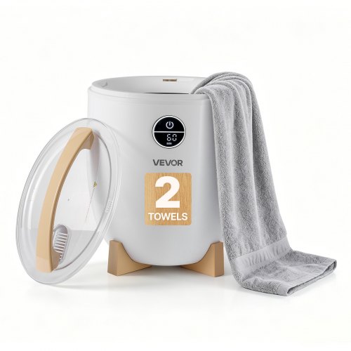 Vevor Towel Warmers For Bathroom 12L Heated Towel Bucket With LED Display, Rapid Heating, 4 Adjustable Timer For 15/30/45/60 Min, Auto Shut Off, Fits-image