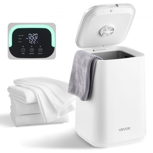 VEVOR 20L Towel Warmer Bucket, Towel Warmer with 24H Delay Timer, Child Lock & Auto Shut Off Towel Heater, LED Display & U-shaped Light, Towel Warmer