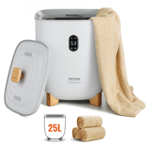 VEVOR Towel Warmer 25L, Towel Warmer Bucket with 2 Heating Modes, 20/40/60/90 Min Auto Shut Off, Bottom Heating Column, LED Display, Large Towel Warme