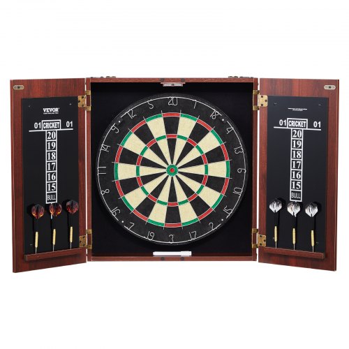 

VEVOR Dartboard and Cabinet Set Official Size Complete Accessory Steel Tip Dart