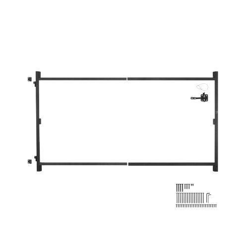 

VEVOR Gate Building Kit, Fits 152.4 to 243.8 cm Wide Openings, Up from 121.9 to 152.4 cm High Fence, Adjustable Gate Building Kit, Anti Sag Full Gate Frame Kit with Latch Lock, for Wooden Fence, Iron